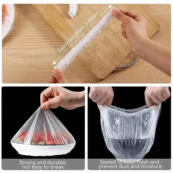 100Pcs Food Covers For Refrigerator Fresh-keeping Disposable Kitchen Plate Dustproof Cover Reusable Elastic Food Bowl Lid New