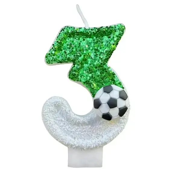 New 0-9 Number Birthday Candles original two color gradual change Football style birthday cake digital party candle decoration