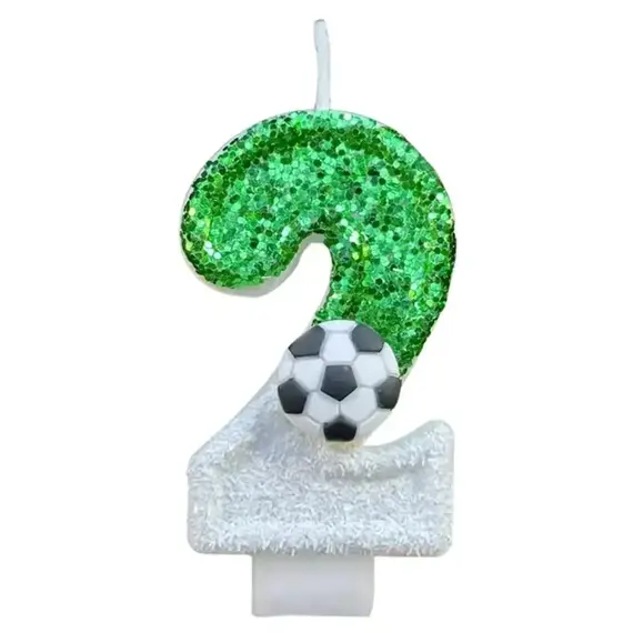 New 0-9 Number Birthday Candles original two color gradual change Football style birthday cake digital party candle decoration