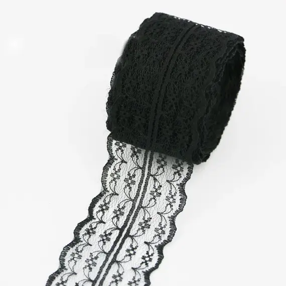 (10 Yards/Roll) Black Lace Fabric Ribbon Webbing Decoration Lovely Gift Packing Material