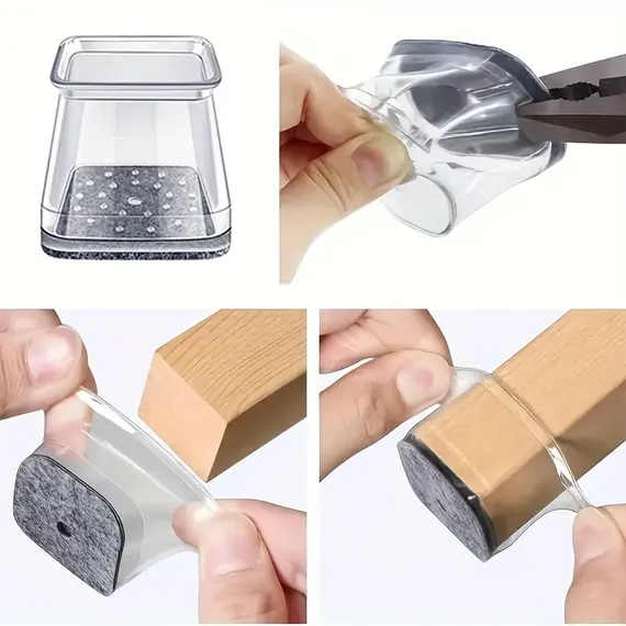 16/32PCS Chair Leg Floor Protectors for Hardwood Floors, Thick Silicone Rubber Covers, Scratch-Resistant & Noise Reducing