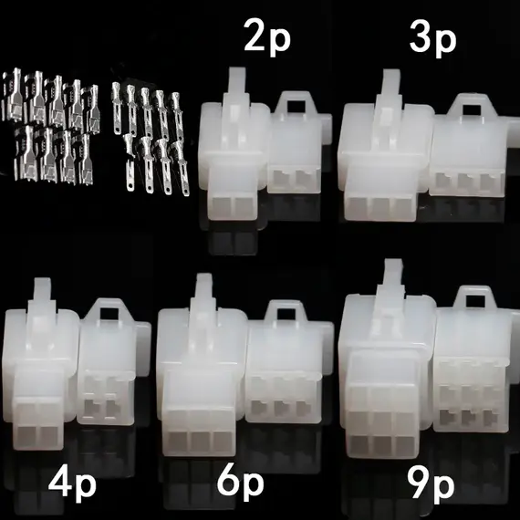10Sets 2.8mm Automotive Electrical Connector Kit 2/3/4/6/9 Pin Waterproof Male Female Terminals for Car Motorcycle Wiring