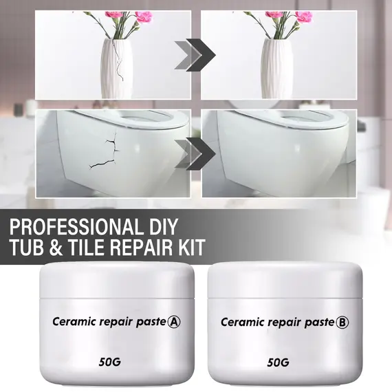 30/100g Tile Repair Agent AB Adhesive Ceramic Repair Glue Marble Floor Tile Toilet Washbasin Repair Glue Crack Repair Caulk Glue