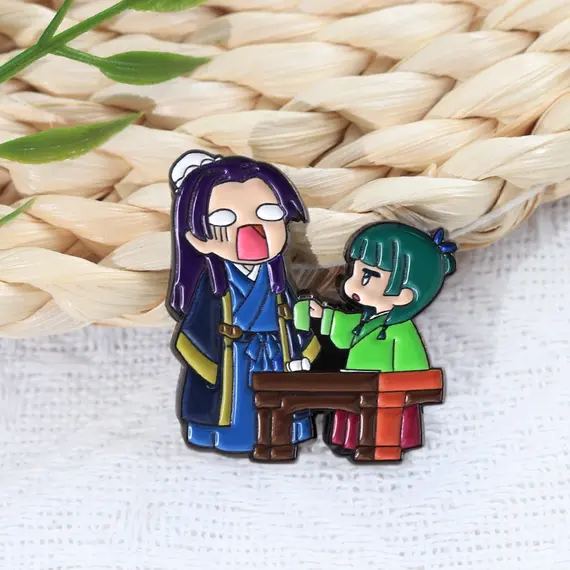 The Apothecary Diaries Enamel Pin Maomao Jinshi Funny Anime Brooch Kusuriya no Hitorigoto Lapel Badge Clothes Bags Jewelry Gift