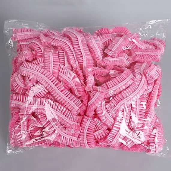 Hair Dye Disposable Shower Caps 100pcs/set Plastic Waterproof Headgear Pink Spa Salon Hotel Women Elastic hair Cap Bathroom