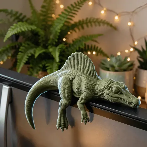 Sleeping T-Rex Monitor Topper Figurines 3D Printed Mini Lazy Dinosaur Ornaments for Desk/Monitor/Shelf Cute Jurassic Dino Decor