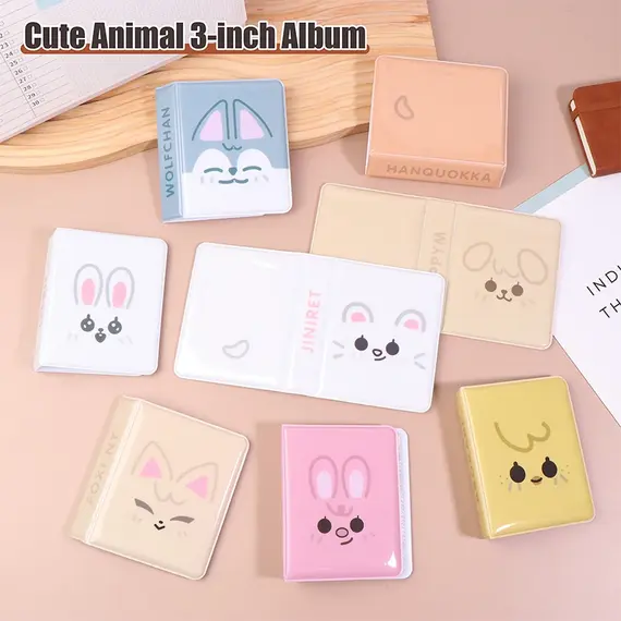 Cartoon Animal 3 Inch Album Photo Postcard Storage Album Idol Pictures Collection Kpop Card Binder Name Card Book Album