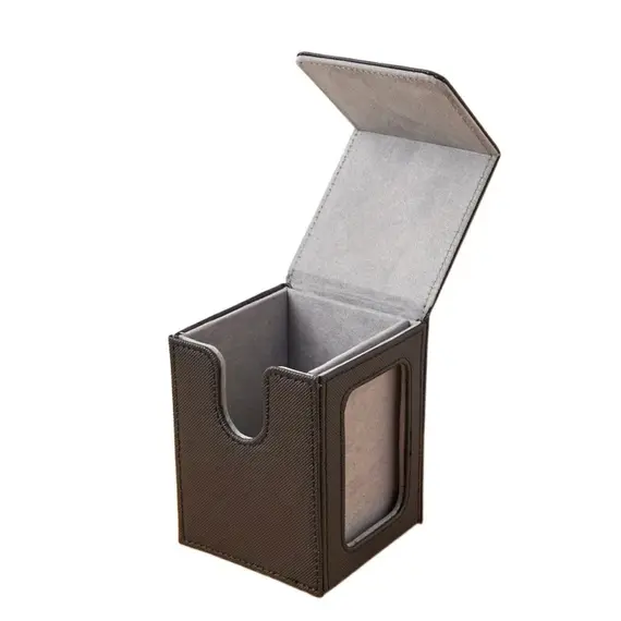 PU Window Collection Box Magnetic Closure Stain-resistant Trading Card Storage Box Moisture-proof with Lid Card Deck Box