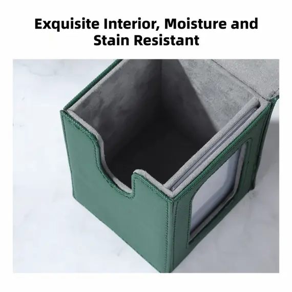 PU Window Collection Box Magnetic Closure Stain-resistant Trading Card Storage Box Moisture-proof with Lid Card Deck Box