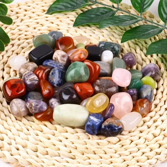 100g/Bag Natural Tumbled Stones And Mix Color Crystals Bulk - Assorted Tumbled Polished Stones Rocks Gemstones For Home