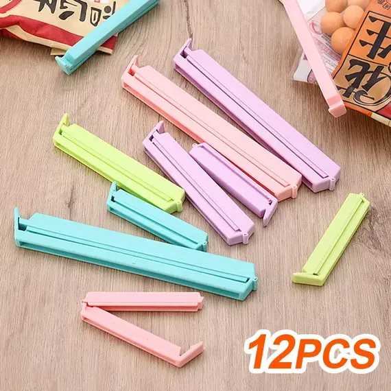 12/16PCS Food Snack Package Bag Sealing Plastic Clips For Packages Kitchen Storage And Organization Items Accessories Tools
