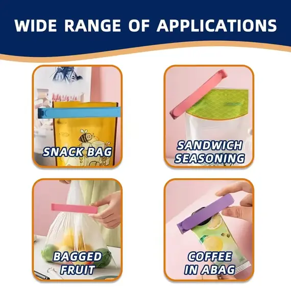 12/16PCS Food Snack Package Bag Sealing Plastic Clips For Packages Kitchen Storage And Organization Items Accessories Tools
