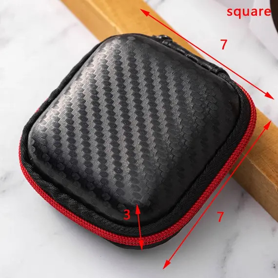 Artificial Leather Earphone Charger Case Data Cable U Disk Organizer Portable Mini 3C Hard Shell Digital Gadgets Storage Bag
