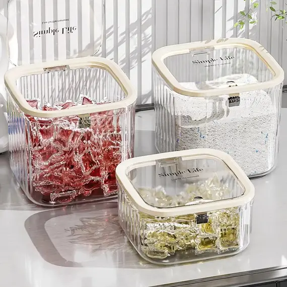 Transparent Storage Box, Laundry Bead Storage Box, Container for Hair Rings and Hair Clips, Desktop Miscellaneous Box