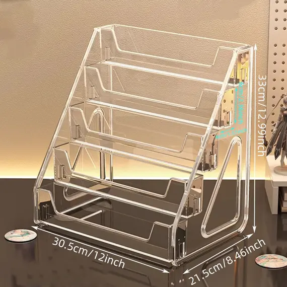 Card and greeting card transparent desktop storage rack assembly, star card flower shop gift shop storage display rack