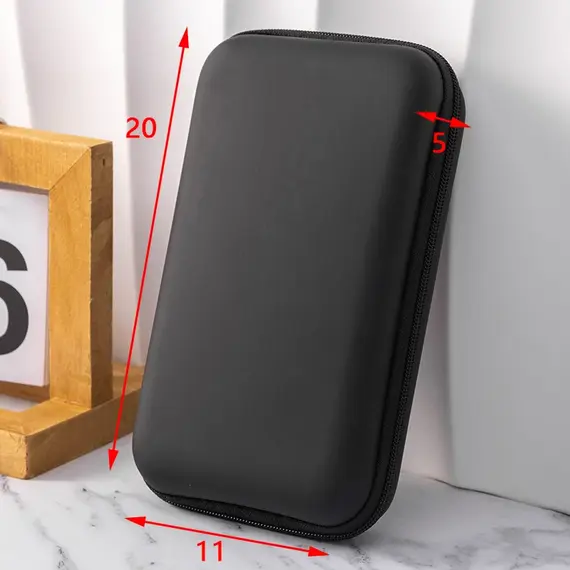 Artificial Leather Earphone Charger Case Data Cable U Disk Organizer Portable Mini 3C Hard Shell Digital Gadgets Storage Bag