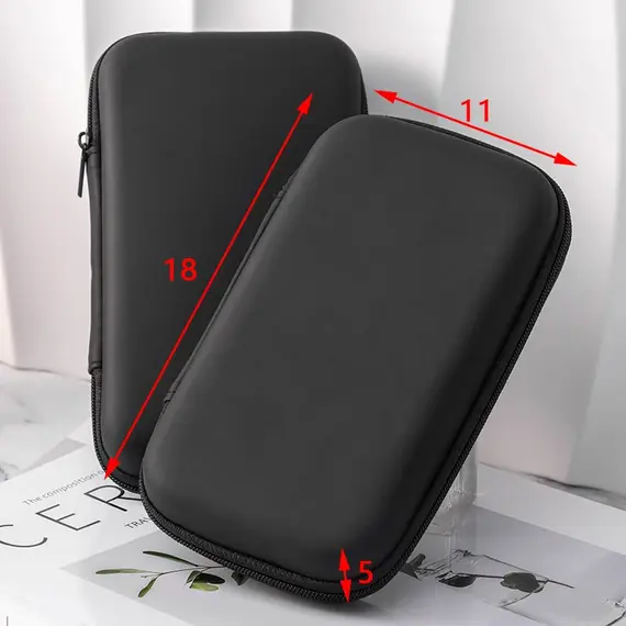 Artificial Leather Earphone Charger Case Data Cable U Disk Organizer Portable Mini 3C Hard Shell Digital Gadgets Storage Bag