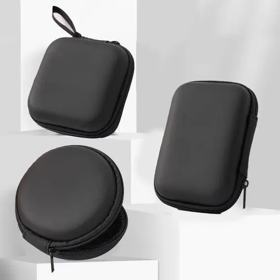 Artificial Leather Earphone Charger Case Data Cable U Disk Organizer Portable Mini 3C Hard Shell Digital Gadgets Storage Bag