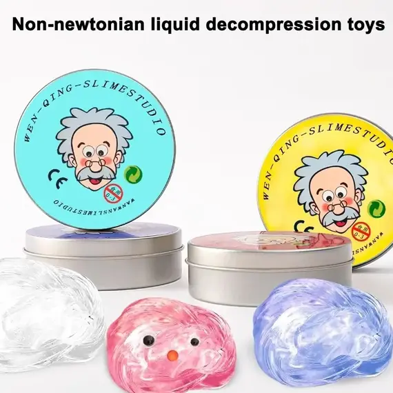 9 Colors Liquid Glass Mud Slime, DIY Handmade Fun Stress Relieving Non Stick Hand Decompression Toy Crystal Mud
