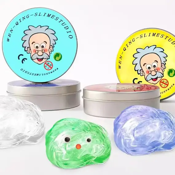 9 Colors Liquid Glass Mud Slime, DIY Handmade Fun Stress Relieving Non Stick Hand Decompression Toy Crystal Mud