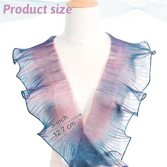 2Yards Embroidery Ruffled Pleated Lace Fabric Trim Gradient Organza Christmas For Dress Party Festival DIY Sewing Decoration
