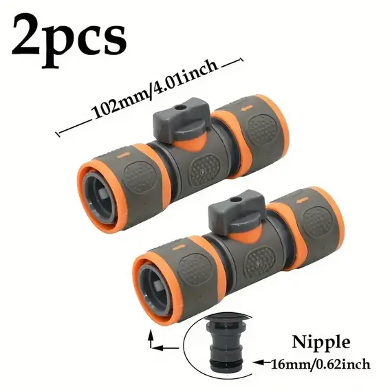 16mm Nipple Faucet Quick Connector Valve Garden Hose Ball Valve Accessories Watering Gun Adapter Drip Irrigation System Adapter