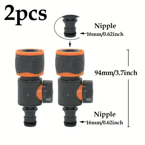 16mm Nipple Faucet Quick Connector Valve Garden Hose Ball Valve Accessories Watering Gun Adapter Drip Irrigation System Adapter