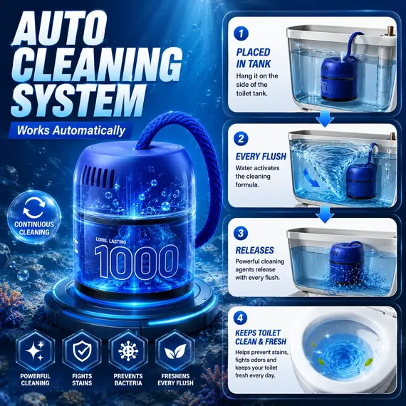 Automatic Toilet Bowl Cleane HangingToilet Cleaner BottleToilet Deodorizer Freshener Continuous Cleaning Bathroom Odor Control