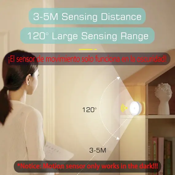 Motion Sensor Light USB Rechargeable Night Light LED Lamp for Kitchen Bedroom Stairs Hallway Cabinet Closet Wardrobe Nightlight