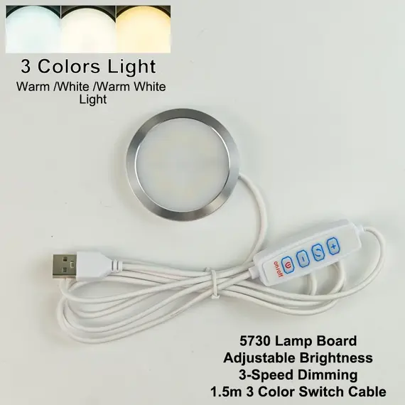 For Bambu Lab Led Lamp Kit Adjustable Light Kit Led Light Parts Hardware DIY Model white /cold/warm light Without Lamp shell 001