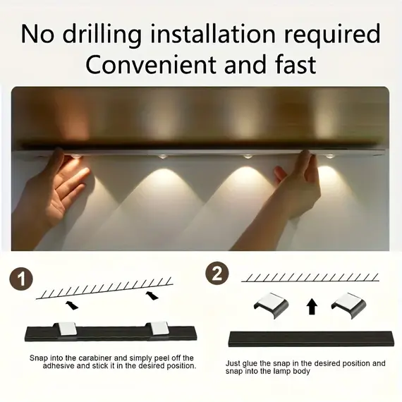 White/Black LED Cabinet Light USB Rechargeable Motion Sensor LED Light for Kitchen Wardrobe Cabinet Lighting 20CM/30CM/40CM/50CM