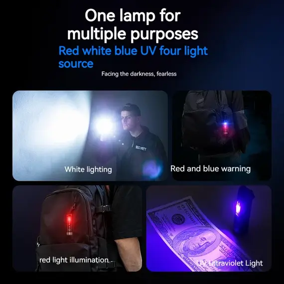 PHILIPS 2025 NEW SFL1121  EDC Flashlight LED Rechargeable Mini EDC Keychain Flashlights Camping Lamp For Hiking Self Defense