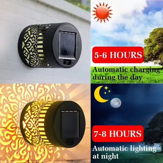 Solar Mandala Wall Lamp Outdoor LED Waterproof Fence Lamp for Garden Lawn Estate Porch Corridor Courtyard Decoration Wall Light