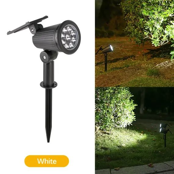 9 LEDs Solar Spotlights, Outdoor Waterproof, Spot Lights, Brightness Adjustable for Garden Backyard Driveway Patio Decor