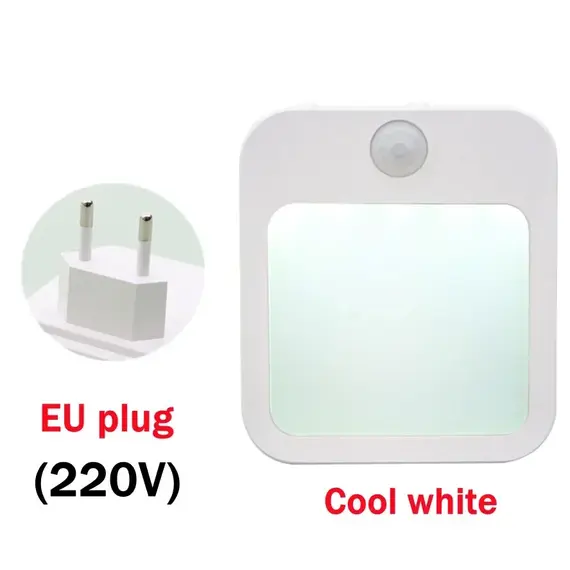 Motion Sensor LED Night Lights EU Plug Dimmable Cabinet Light for Baby Bedside Bedroom Corridor Wireless Night Lamp Lighting