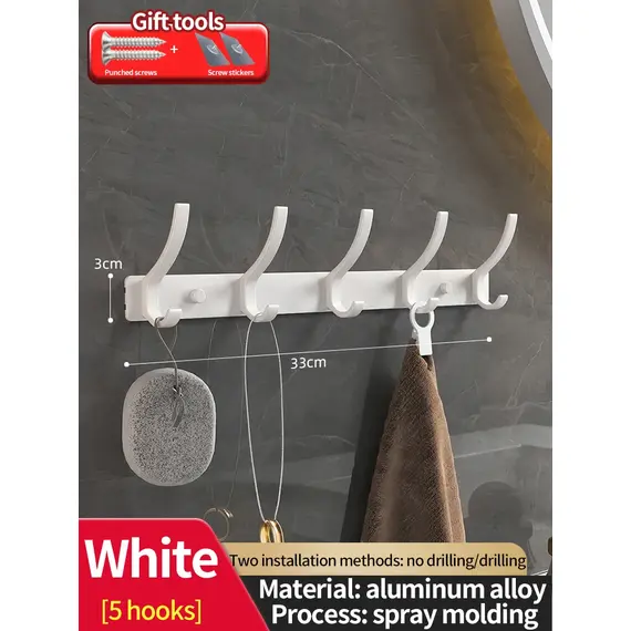 No Drill Door Behind Hook Storage Wall Hanging Clothes Hanger Coat Hook Punch-Free Hanger Bedroom Organizer Storage Kitchen Acce