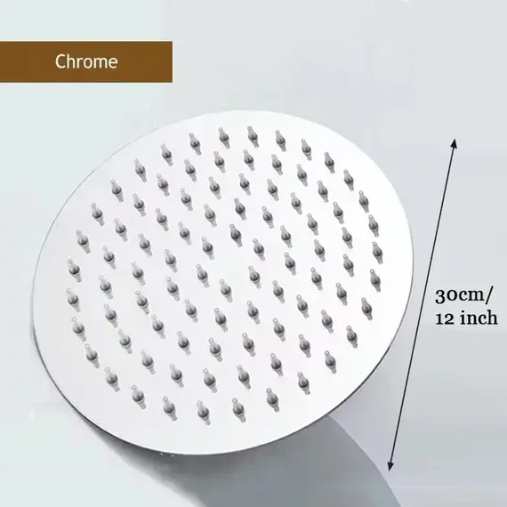 8" 10" 12" Black Silver Golden Stainless Steel High Pressure Waterfall Shower Head Large Flow Pressure Boosting Bathroom Shower