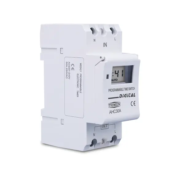 TOMZN New Type Din Rail 2 Wire Weekly 7 Days Programmable Digital TIME SWITCH Relay Timer Control AC 220V 230V 12V 24V 48V 16A