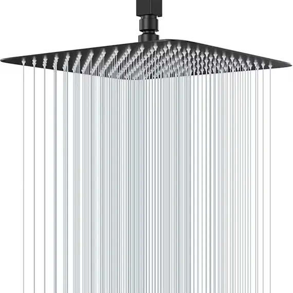 8" 10" 12" Black Silver Golden Stainless Steel High Pressure Waterfall Shower Head Large Flow Pressure Boosting Bathroom Shower