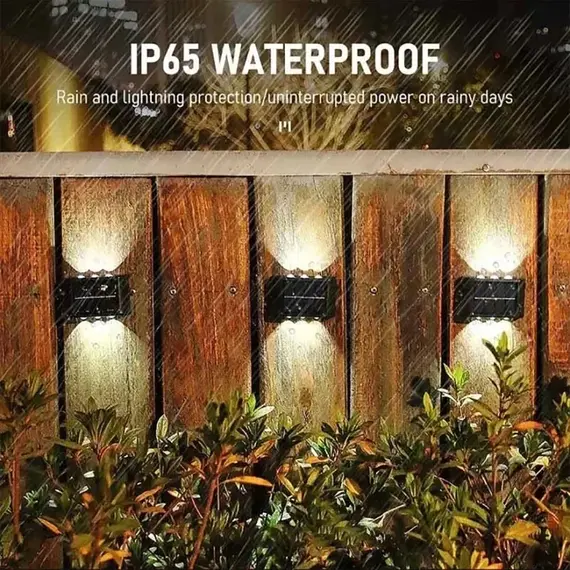 Solar Outdoor Wall Light 12 LED Waterproof Garden Light Courtyard Balustrade Decorative Atmosphere Lamp Down Luminous Solar Lamp