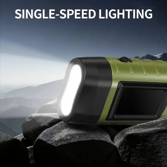 Outdoor LED Hand Pressing Dynamo Solar Crank Power Flashlight Torch Light Hand Press Crank Camping Lamp Light for Outdoor Home