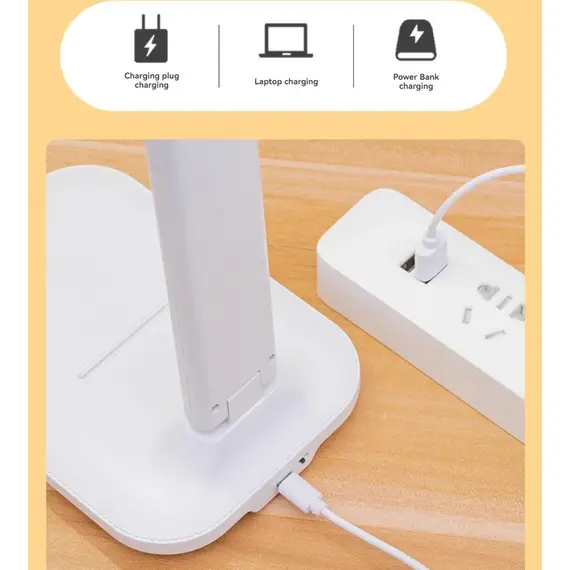 Foldable Eye Protection Desk Lamp, Supports Three-Speed Dimming, Supports USB Charging and Plug-In Two Styles, and Has Learning