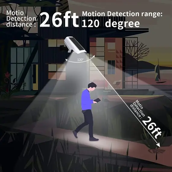 Outdoor Motion Sensor Solar Lights 2000 Lumens 77LED Solar Motion Sensor LED Light Outdoor Camera Wireless Security Floodlights
