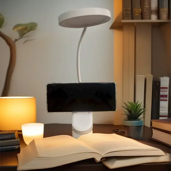 USB Rechargeable Clip On Desk Lamp, 3 Color Temperatures & Dimmable, LED Reading Light for Study Office Bedroom