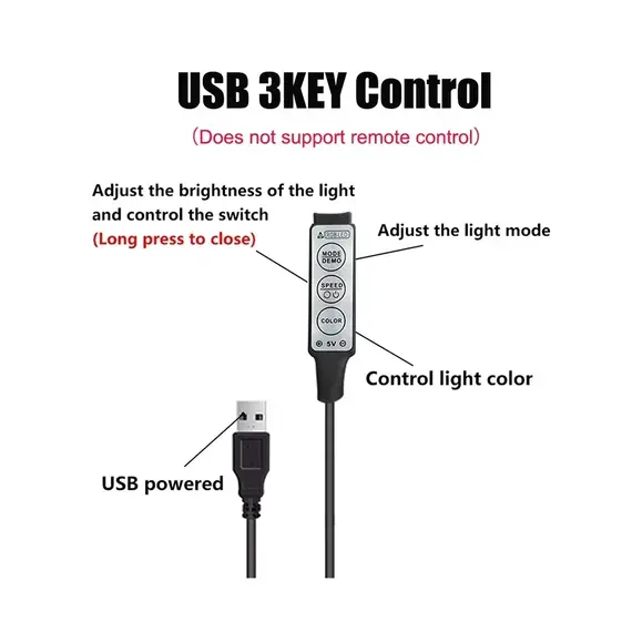 5V LED Strip USB Bluetooth 3 24 44 Keys RGB Controller IR Remote Control Dimmer for 5050 2835 RGB LED Strip Light TV Backlight