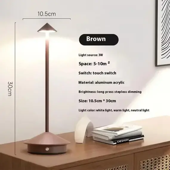 GGbingo Rechargeable Table LED Lamp Touch Sensor  Desk Lamp for Restaurant Bar Bedroom 3 Color Temperatures Stepless Dimming