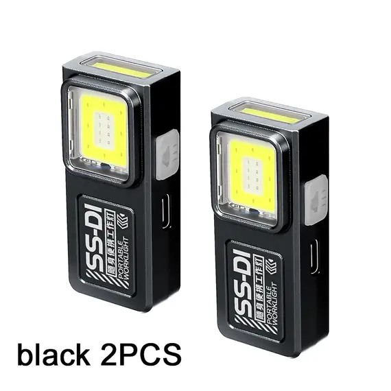 Mini COB LED Flashlight Rechargeable Portable EDC Torch USB C Pocket Lantern Flood Work Light with Clip Magnet For Emergency