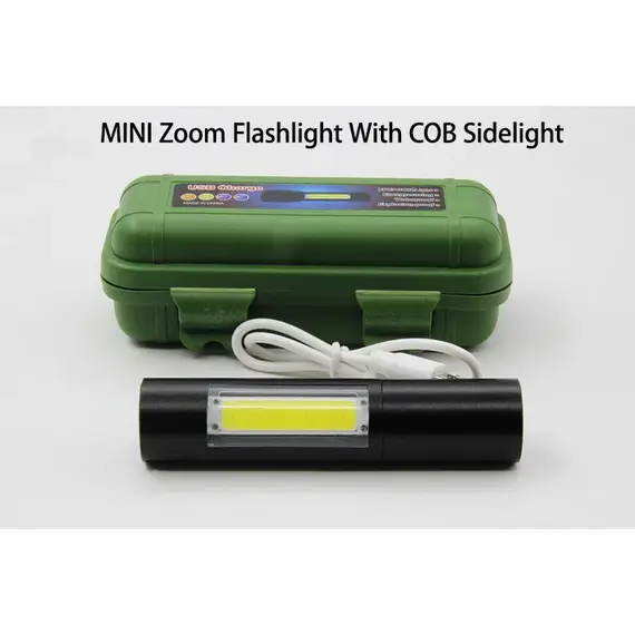 Mini Telescopic Zoom Flashlight 3 Light Mode Torch USB Rechargable Waterproof Powerful Flashlights Outdoor Portable Torch Lamp