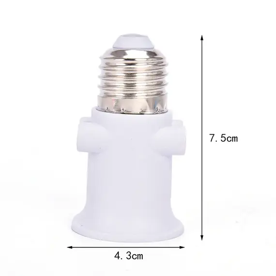 1 PCS AC100-240V 4A PBT Fireproof E27 Bulb Adapter Lamp Holder Base Socket with EU Plug White and Black  Bulb Holder