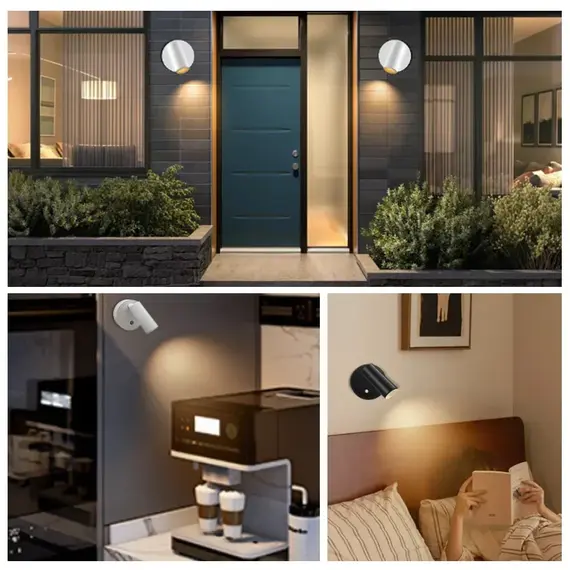 Rechargeable LED Wall Lamp Touch Night Lights Wireless Magnetic Spotlight 360° Rotation For Bedroom Bedside Reading Lighting